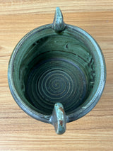 John Glick Studio Art Pottery Brown Mid Century Handled Bowl Jardiniere