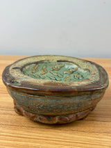 John Glick Michigan Studio Art Pottery Brown Textured Hand Soap Dish Tray