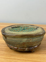 John Glick Michigan Studio Art Pottery Brown Textured Hand Soap Dish Tray