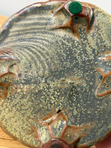 John Glick Michigan Studio Art Pottery Brown Textured Hand Soap Dish Tray