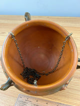 Roseville Bushberry Russet Art Pottery Hanging Basket With Chains 465-5