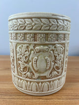 Weller Clinton Ivory Art Nouveau White Brown Art Pottery Planter Vase