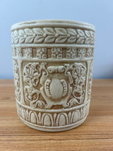 Weller Clinton Ivory Art Nouveau White Brown Art Pottery Planter Vase