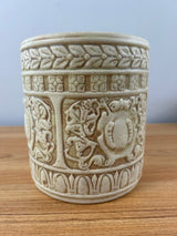 Weller Clinton Ivory Art Nouveau White Brown Art Pottery Planter Vase