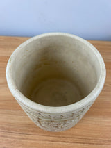 Weller Clinton Ivory Art Nouveau White Brown Art Pottery Planter Vase