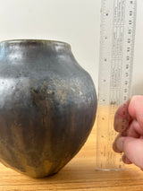 Marvin Bailey South Carolina Art Pottery Black Drip Glaze Bulbous Vase