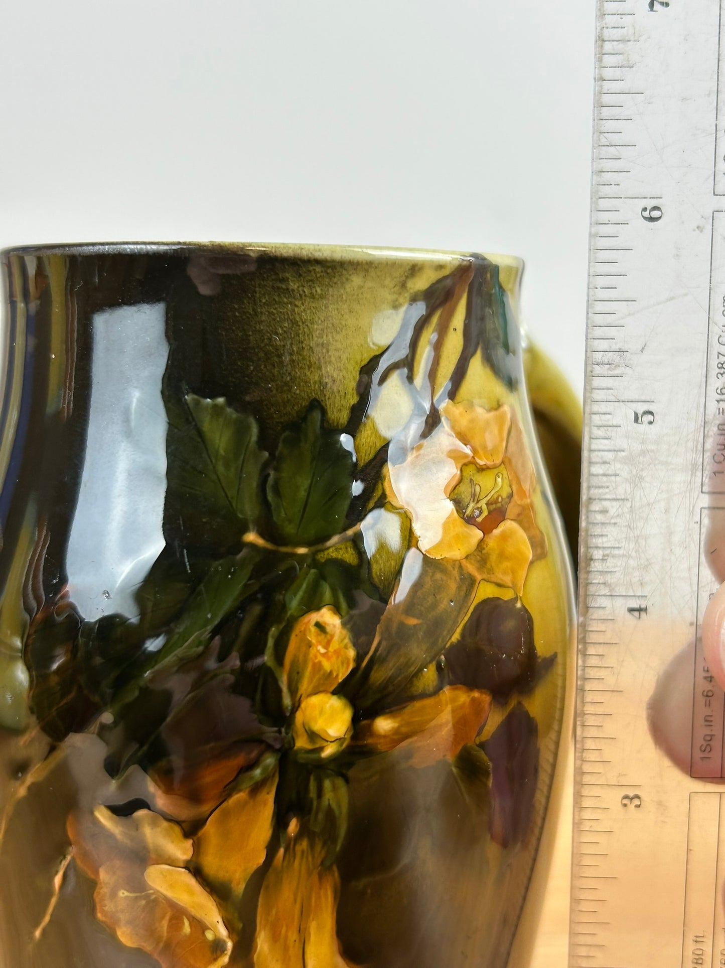 Rookwood Pottery Mug Shape 422 Martin Rettig Standard Glaze Trumpet Flower