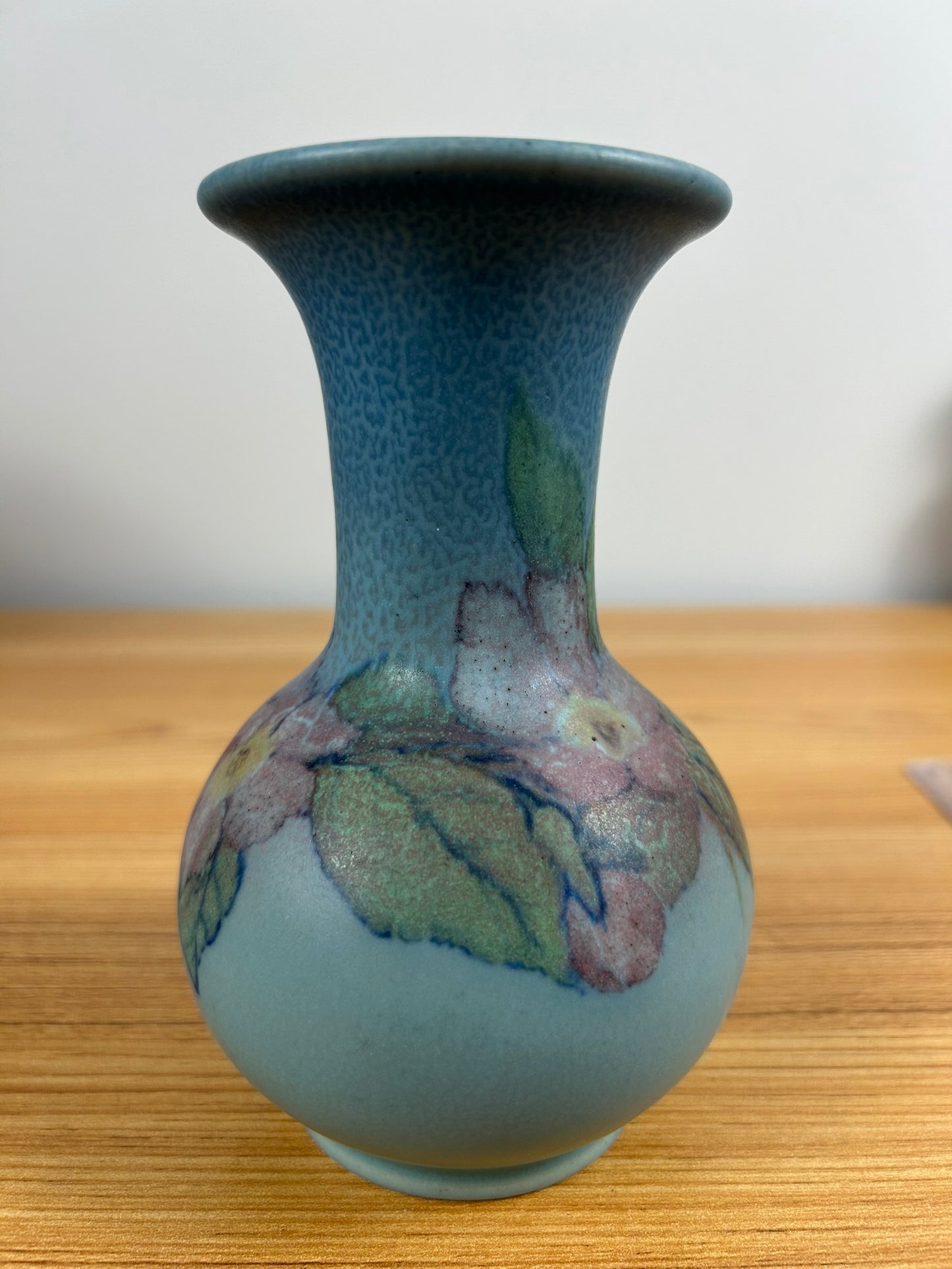 Rookwood Art Pottery 1930 Shape 40 Blue Wax Matte Lenore Asbury Floral Vase