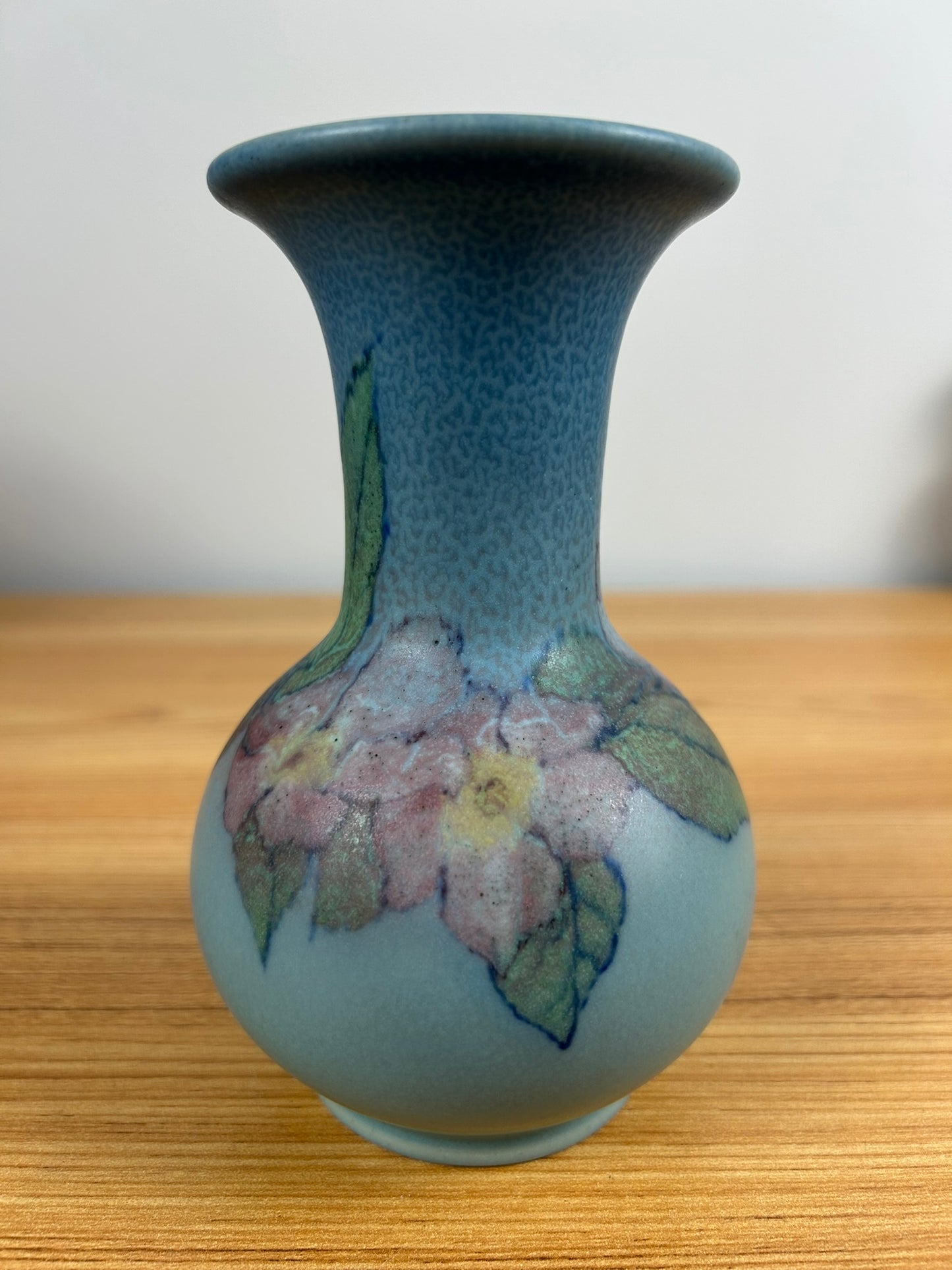 Rookwood Art Pottery 1930 Shape 40 Blue Wax Matte Lenore Asbury Floral Vase