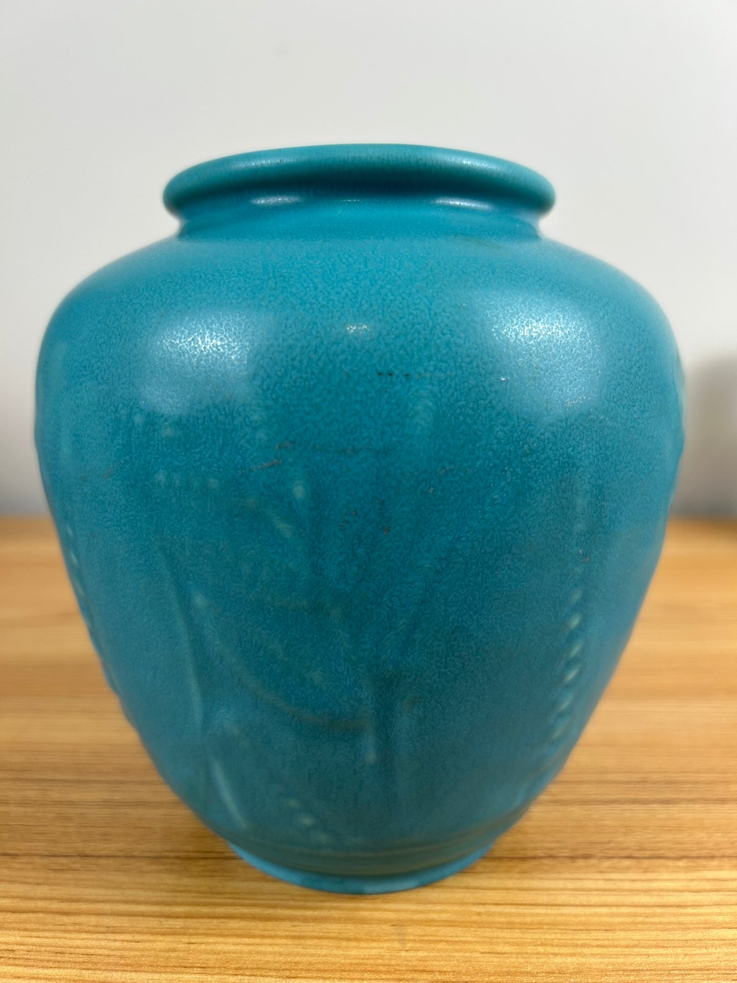 Rookwood Pottery 1934 Vase #6218 Seafoam Blue 6 1/4" Floral Motif