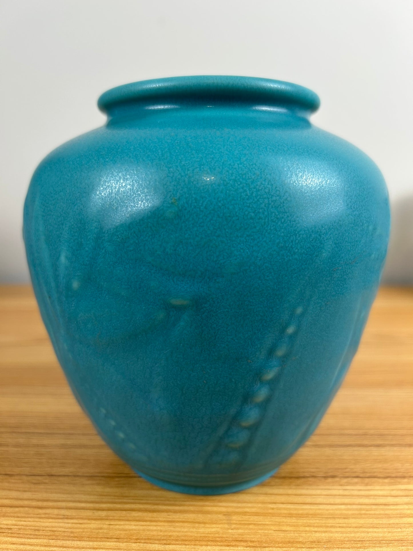 Rookwood Pottery 1934 Vase #6218 Seafoam Blue 6 1/4" Floral Motif