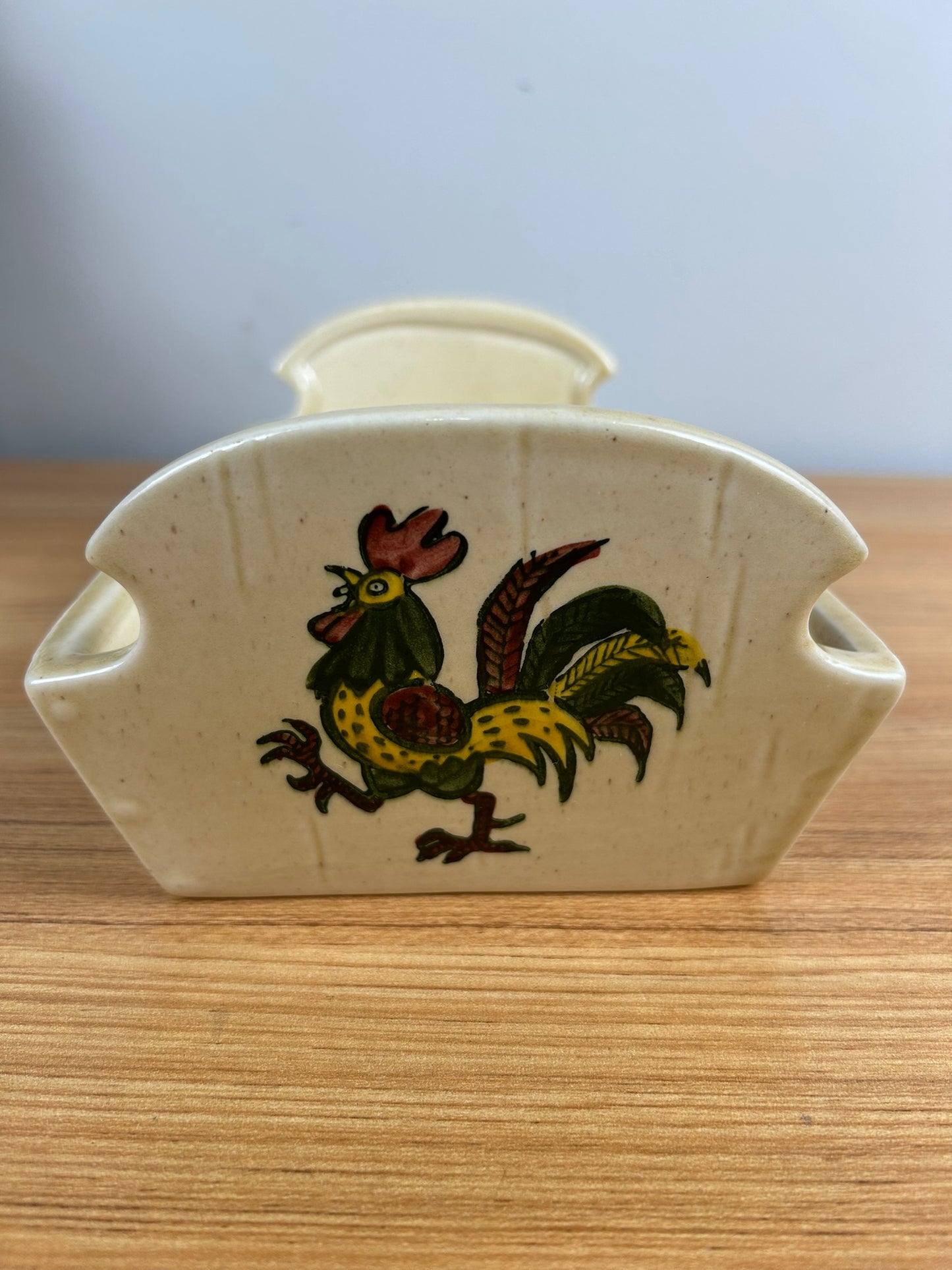 Metlox Poppytrail Mid Century Modern Green Rooster Bread Server 10” Long