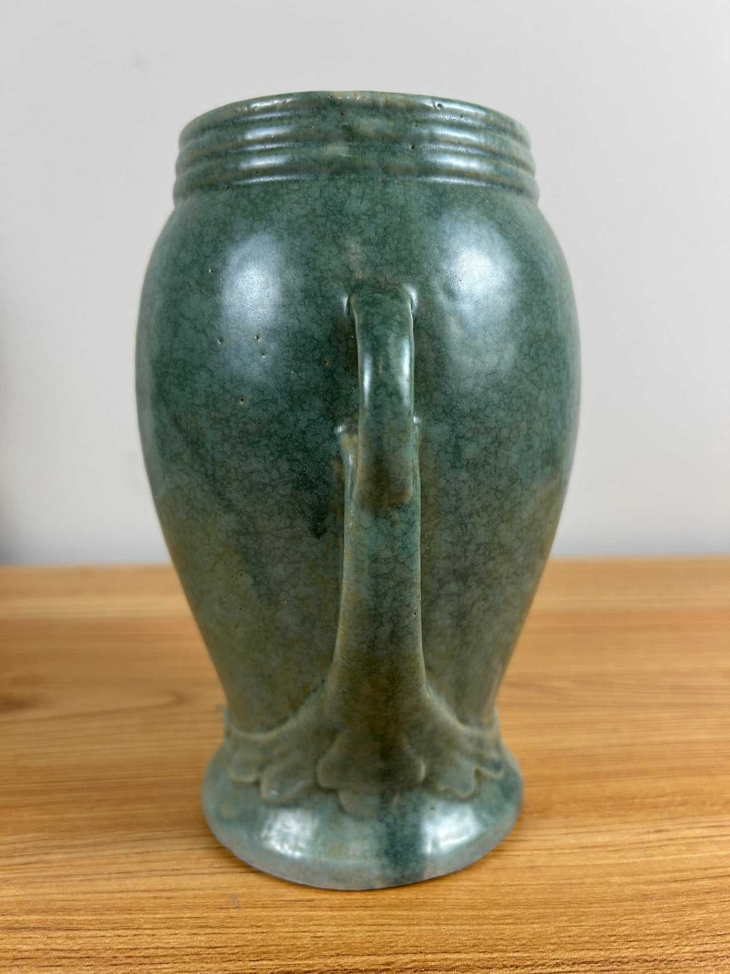 Robinson Ransbottom 1940s Ohio Art Pottery Green Ceramic Vase 187
