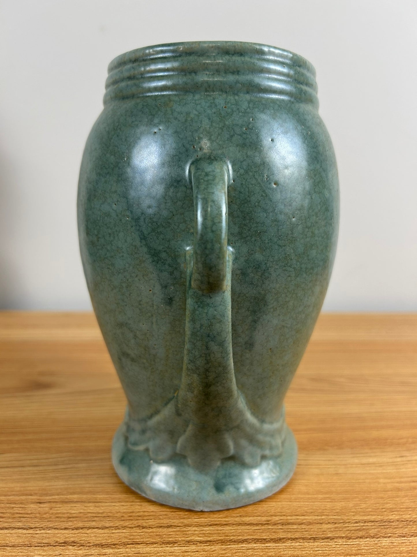 Robinson Ransbottom 1940s Ohio Art Pottery Green Ceramic Vase 187