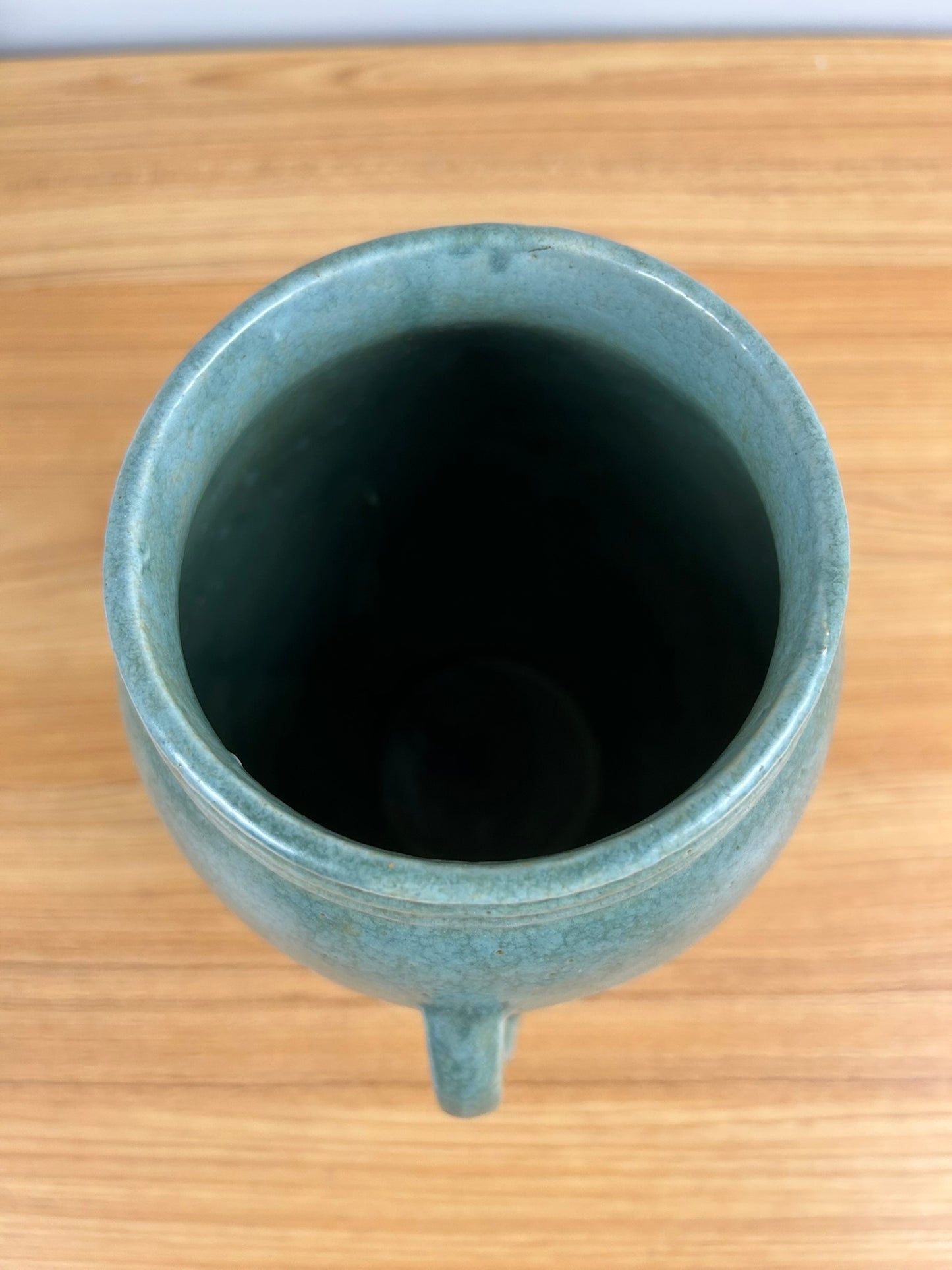Robinson Ransbottom 1940s Ohio Art Pottery Green Ceramic Vase 187