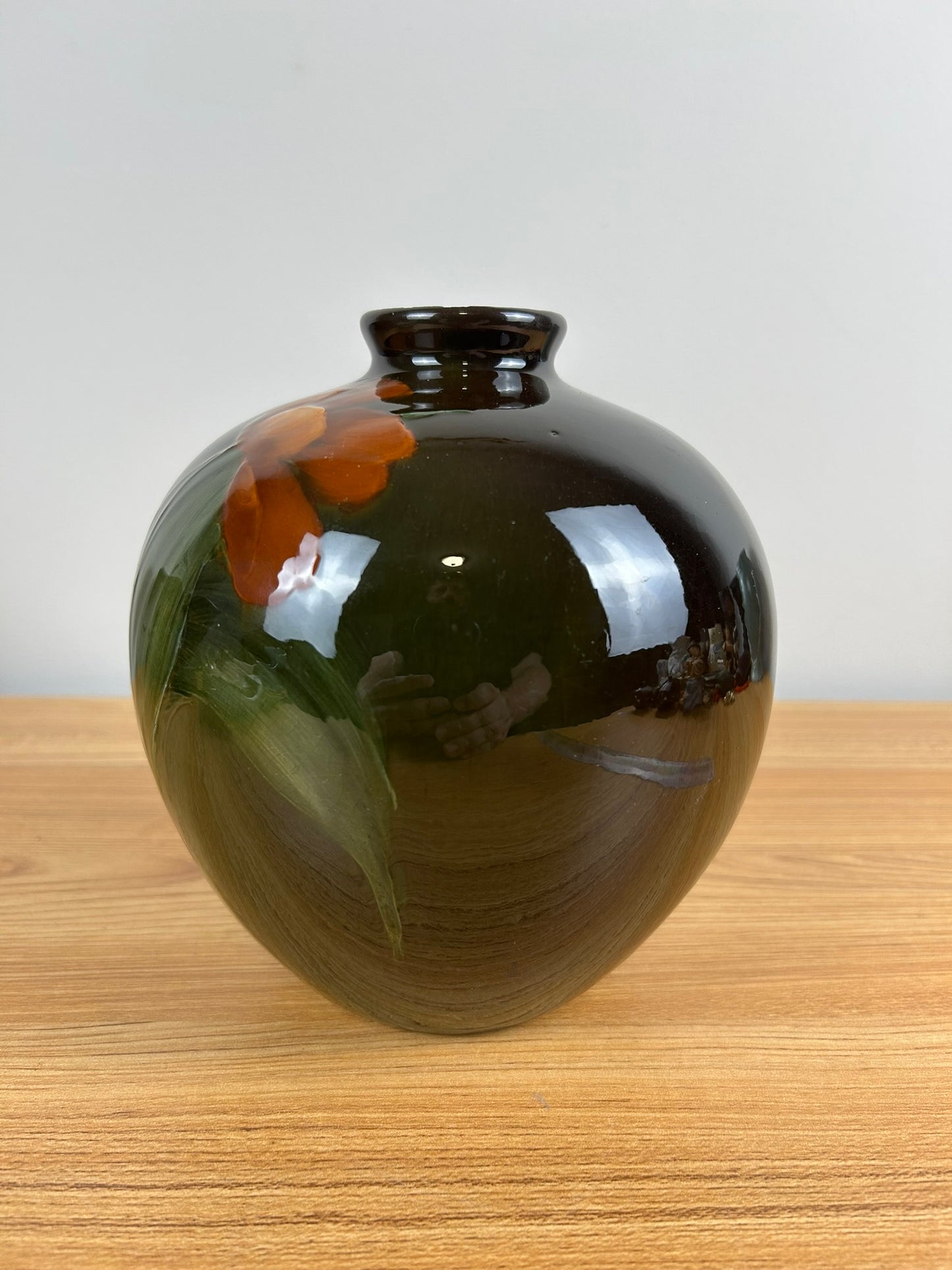 Weller Louwelsa Bulbous Art Pottery Vase Hand Painted Floral Artwork
