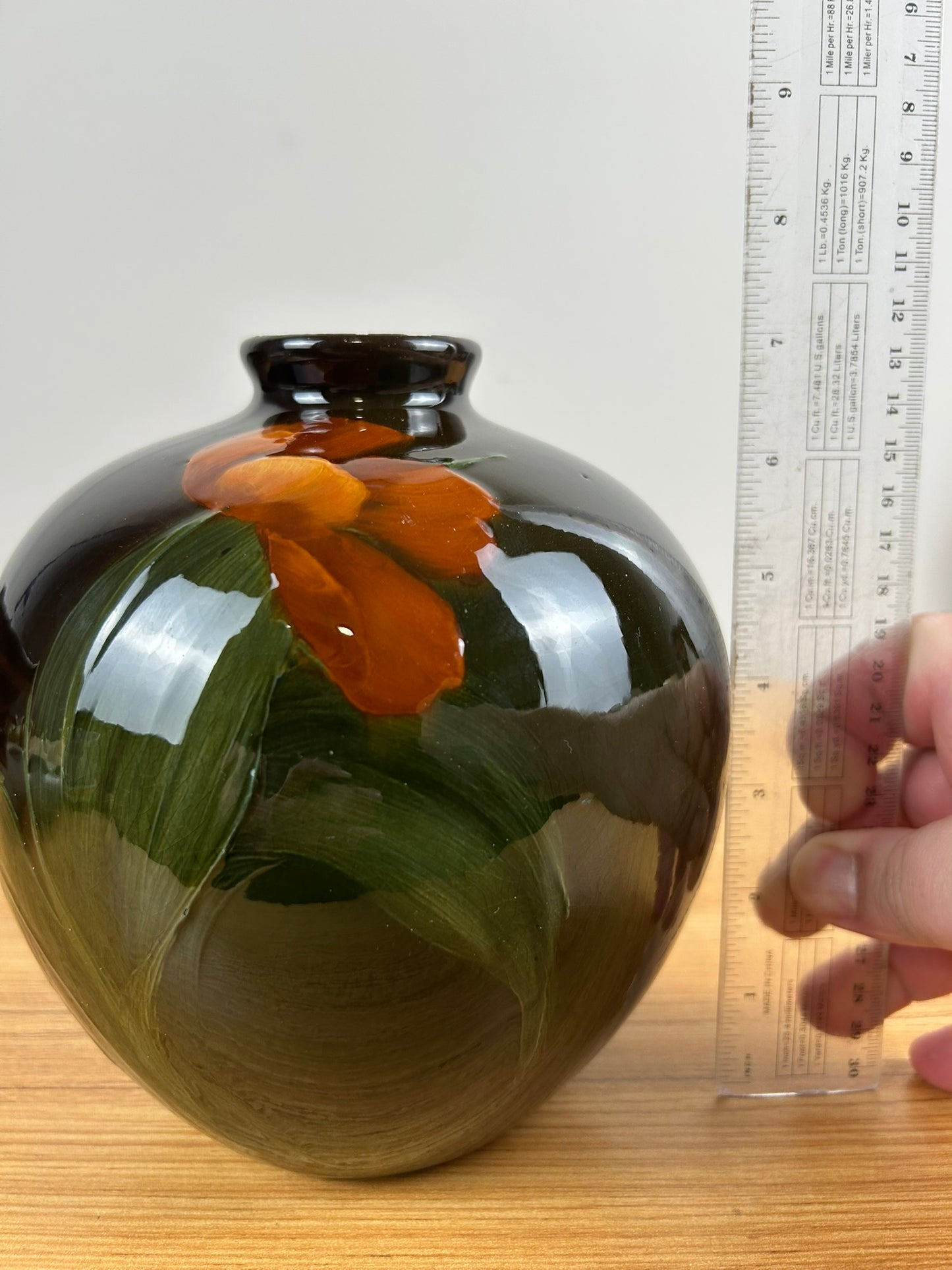 Weller Louwelsa Bulbous Art Pottery Vase Hand Painted Floral Artwork