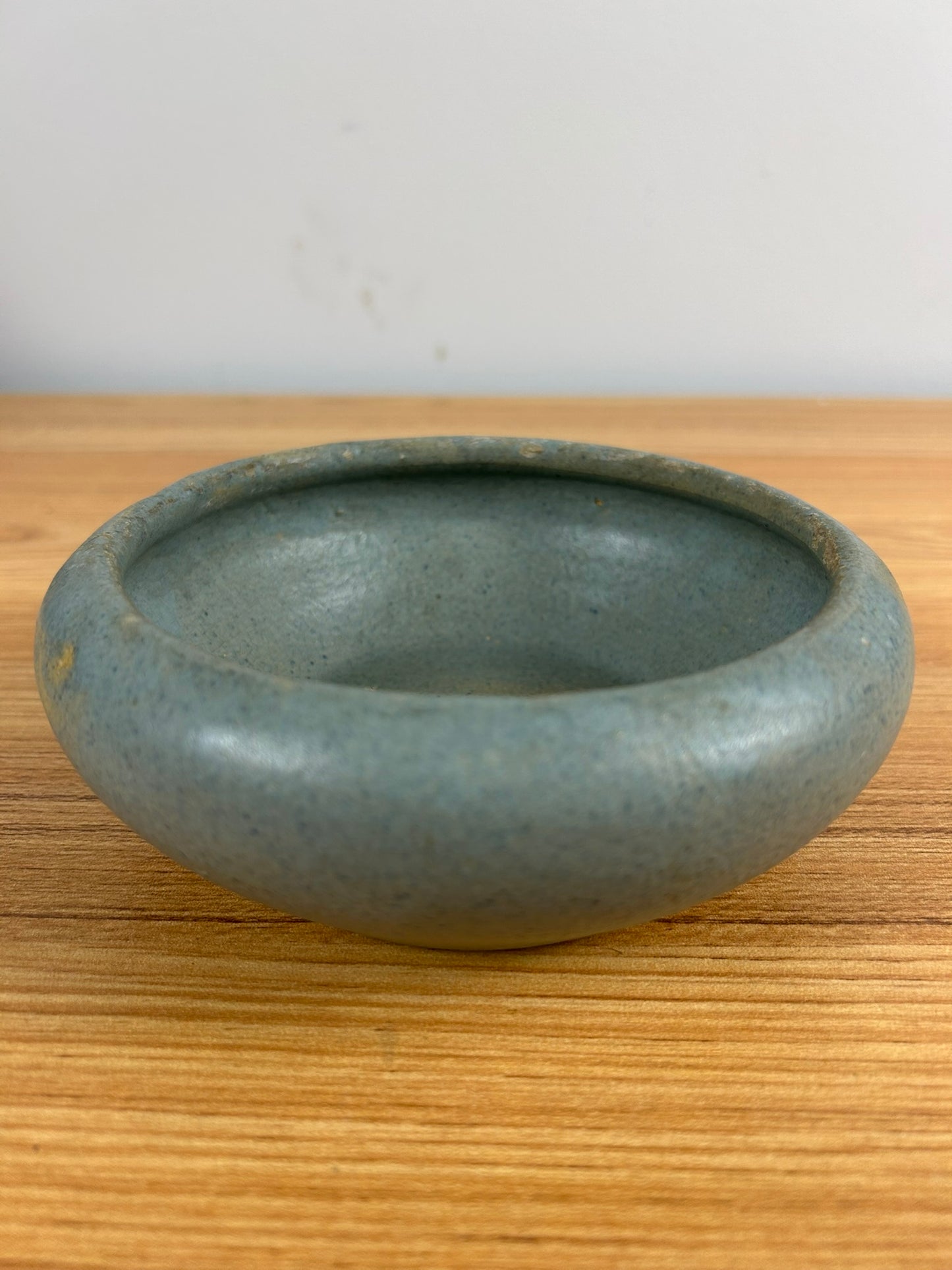 Zanesville Stoneware Art Pottery Early Gray Low Bowl Stamped 5