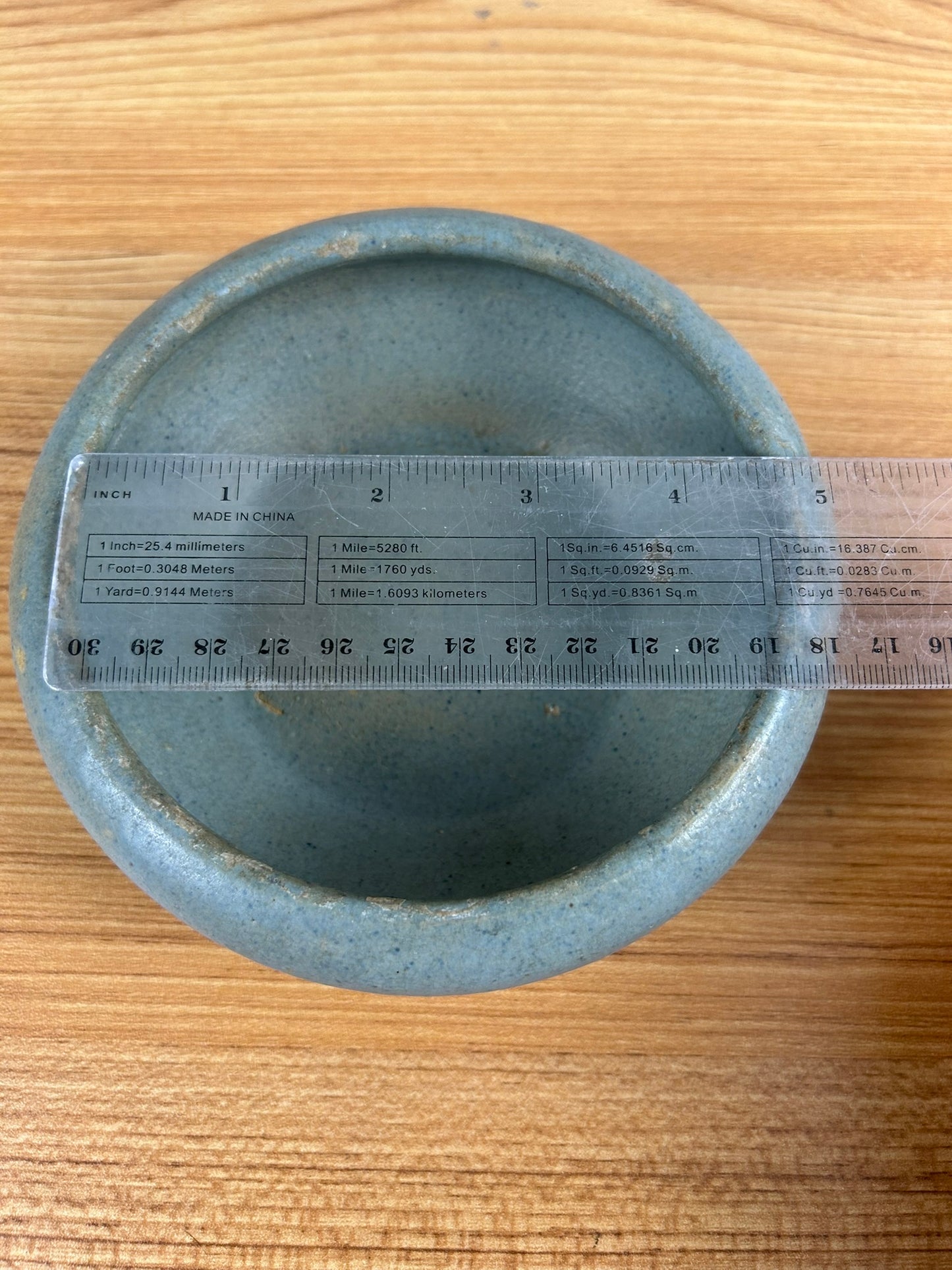 Zanesville Stoneware Art Pottery Early Gray Low Bowl Stamped 5