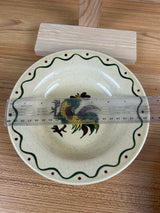 Vintage 1950s Rooster Poppytrail Metlox CA Ceramic Bowl 8.5" Soup Salad Pasta