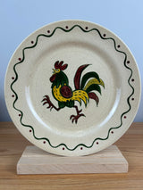 Metlox Poppytrail California Provincial Red Green Rooster Dinner Plate 10"