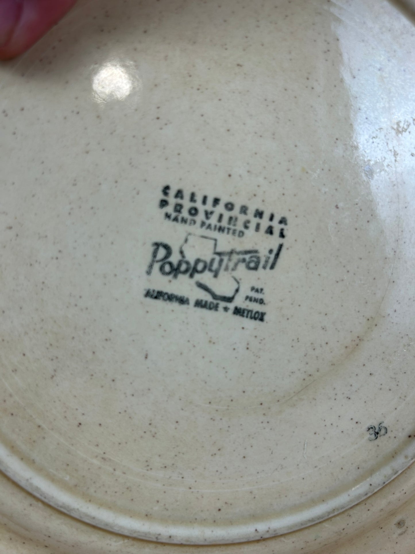 Metlox Poppytrail California Provincial Red Green Rooster Dinner Plate 10"