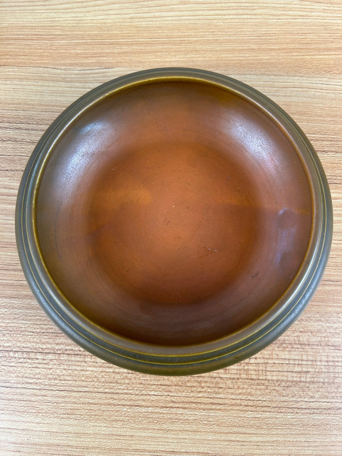 Roseville Rosecraft Burnt Orange 1920 Vintage Art Pottery Bowl 124-6
