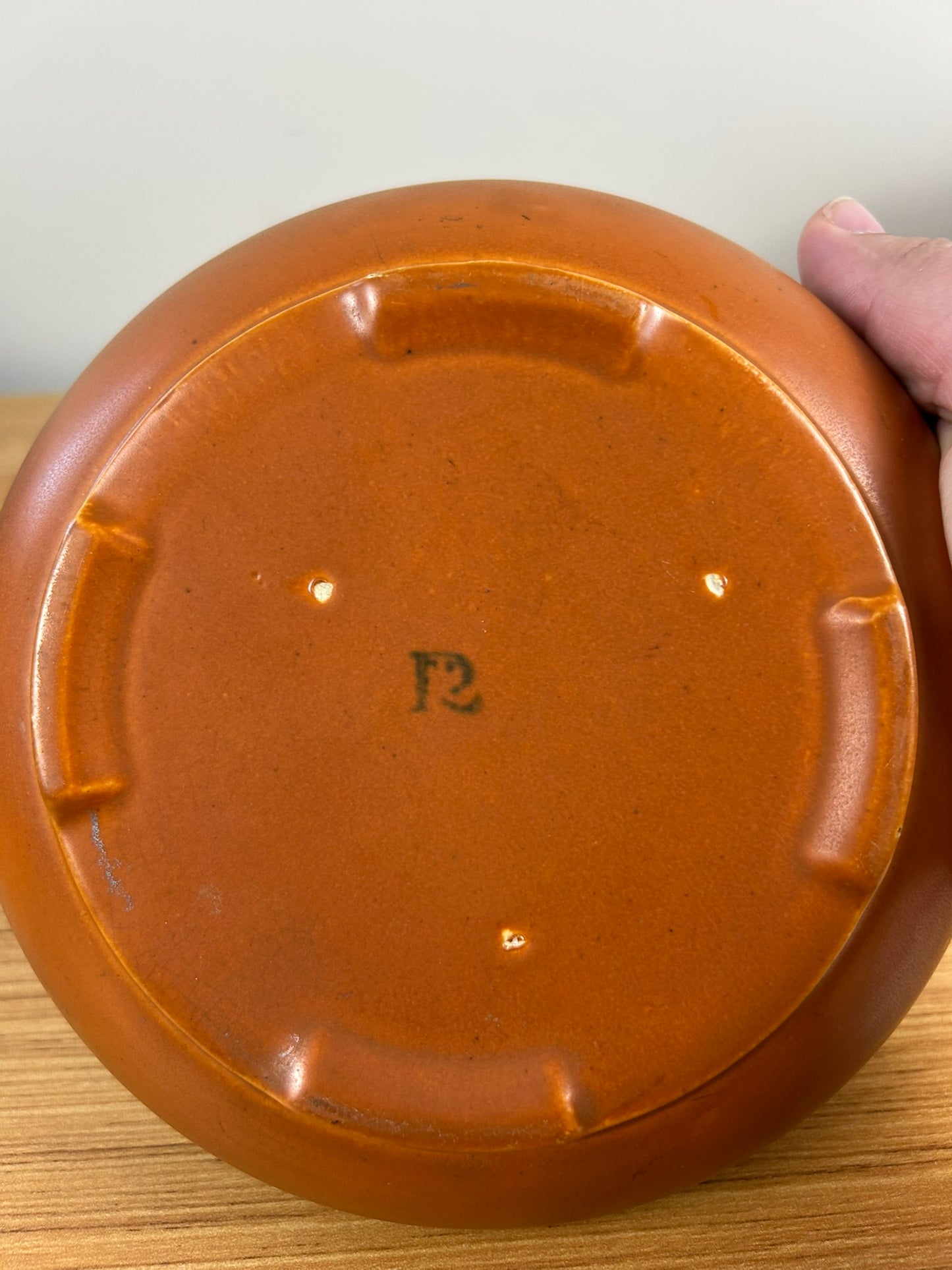 Roseville Rosecraft Burnt Orange 1920 Vintage Art Pottery Bowl 124-6