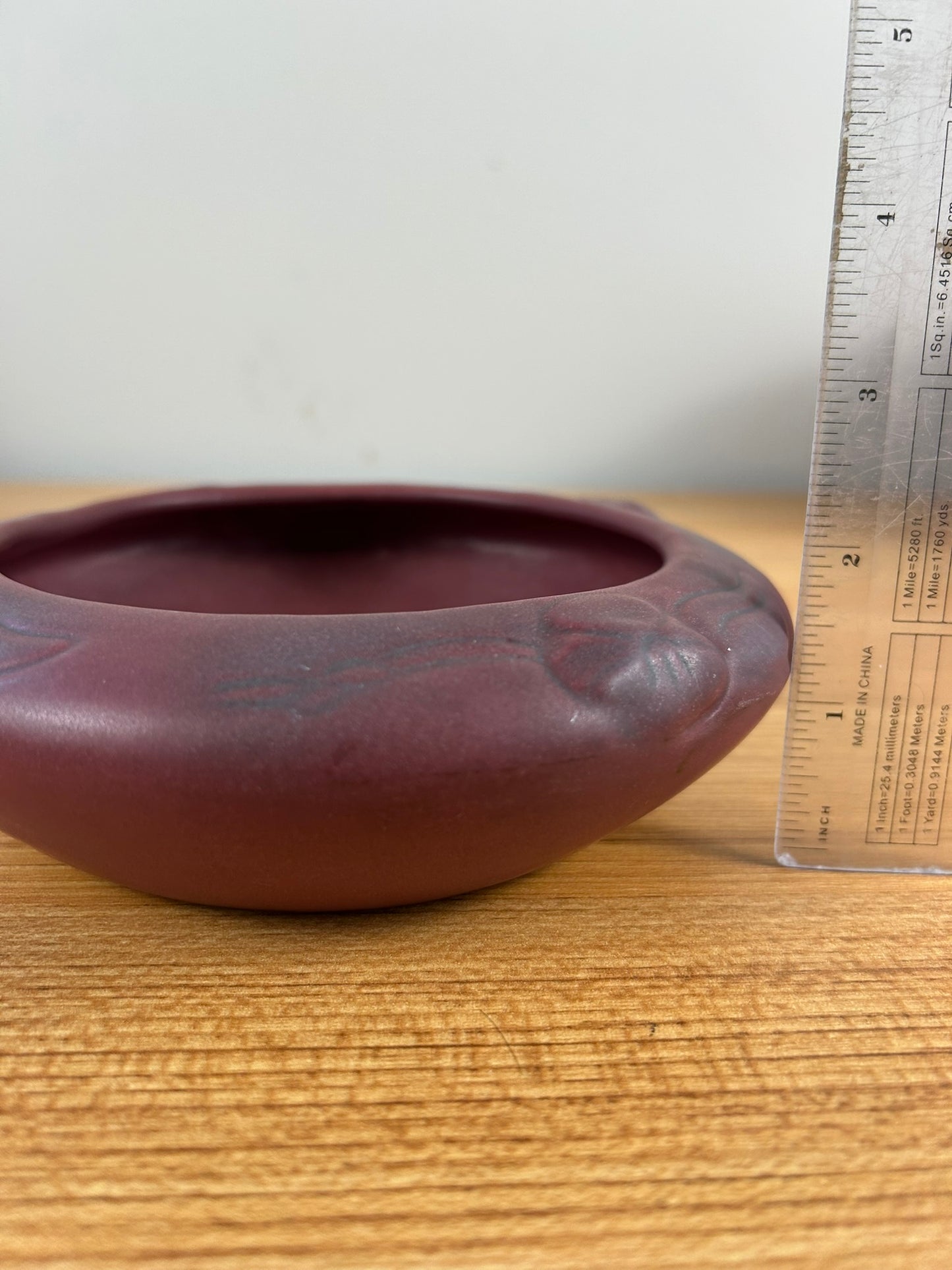 Van Briggle Art Pottery Persian Rose Mulberry Low Bowl
