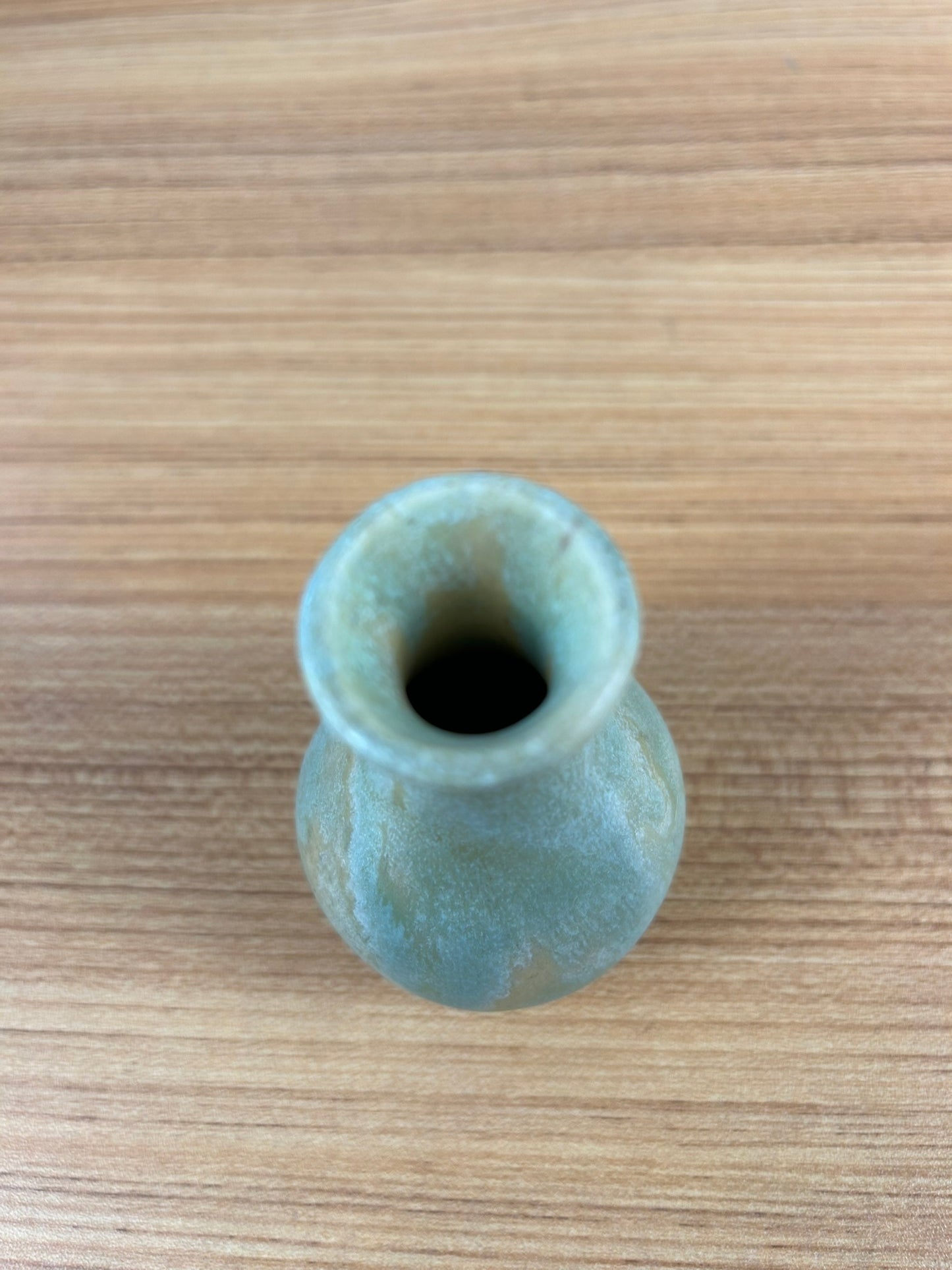 Camark 1920's Art Pottery Small Vase Orange Green Overflow Variant Bud Vase