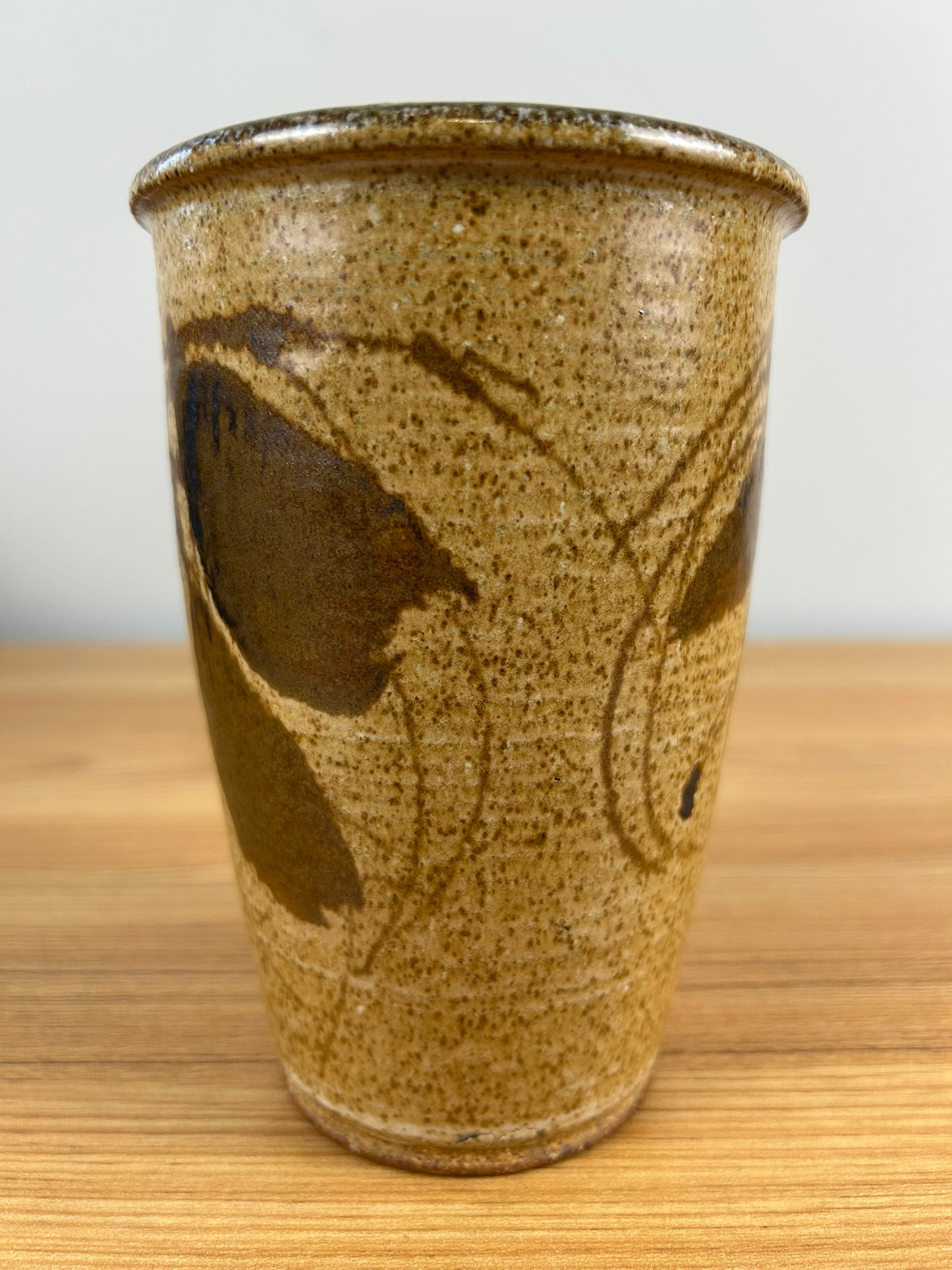 Margie Emerson Mid Century Art Pottery Brown Abstract Vase