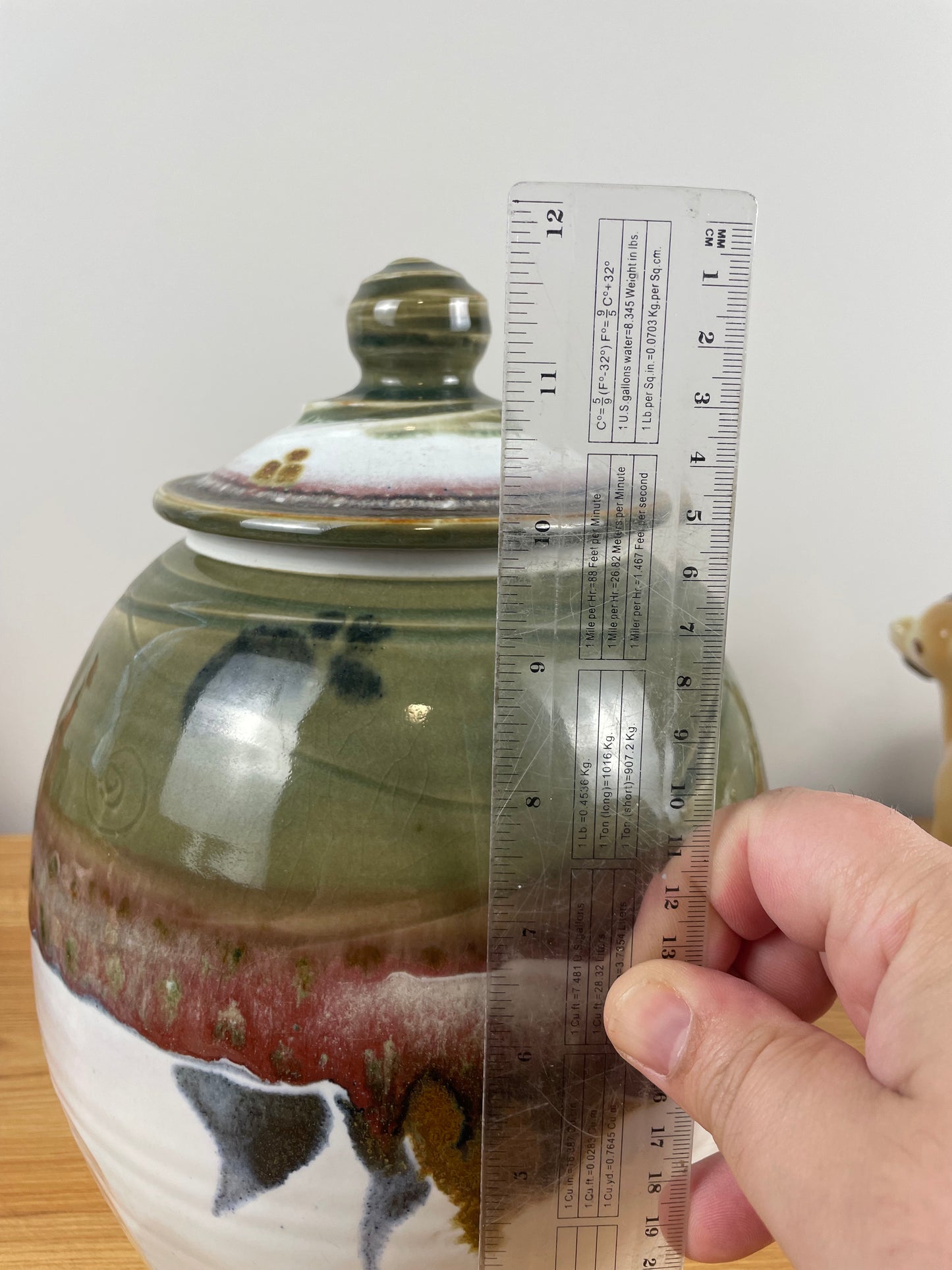 Michael Crumb 1994 Signed Studio Pottery Lidded Vase / Urn 11½" Tall