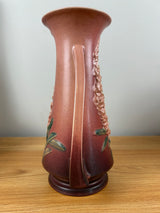 Roseville Pink Foxglove 1942 Double Handled Art Deco Pottery Vase 51-10"
