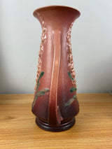 Roseville Pink Foxglove 1942 Double Handled Art Deco Pottery Vase 51-10"