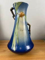 Roseville Pine Cone Blue 1936 Vintage Art Deco Pottery Ceramic Vase 712-12