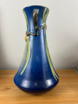 Roseville Pine Cone Blue 1936 Vintage Art Deco Pottery Ceramic Vase 712-12