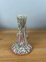 Weller Marvo 1920s Art Pottery Rare Pink & Green Glaze Double Bud Vase