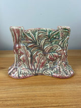 Weller Marvo 1920s Art Pottery Rare Pink & Green Glaze Double Bud Vase