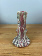 Weller Marvo 1920s Art Pottery Rare Pink & Green Glaze Double Bud Vase
