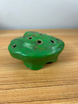 Weller Coppertone Flower Frog 1920s Art Pottery Matte Green Large Flower Frog