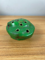 Weller Coppertone Flower Frog 1920s Art Pottery Matte Green Large Flower Frog