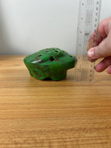 Weller Coppertone Flower Frog 1920s Art Pottery Matte Green Large Flower Frog