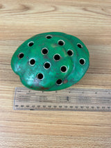 Weller Coppertone Flower Frog 1920s Art Pottery Matte Green Large Flower Frog