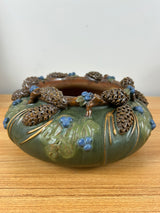 Ephraim Faience Art Pottery 2014 Limited Edition Holiday Wreath Bowl #9 / 75