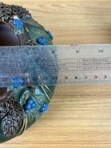 Ephraim Faience Art Pottery 2014 Limited Edition Holiday Wreath Bowl #9 / 75