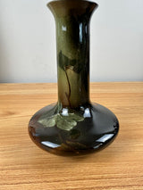 JB Owens Utopian Lightweight 1900s Standard Glaze Botanical Artist Signed Vase