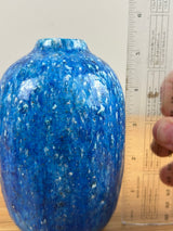 Edmond Lachenal French 1920s Art Pottery Thick Mottled Blue Ovoid Vase