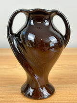 Roseville Pottery Rozane Standard Glaze Floral Twisted 2 handle Vase #874