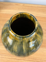 Peters and Reed (Zane) Art Pottery Black and Yellow Mottled Glaze 7.5" Vase