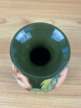 Moorcroft English Art Pottery 'Hibiscus' Pattern on Green Ground Cabinet Vase